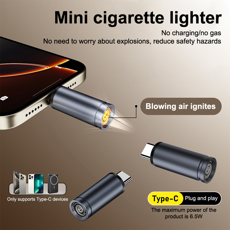 Portable Type C Mini Lighter,  - Spark Plug recension och pris